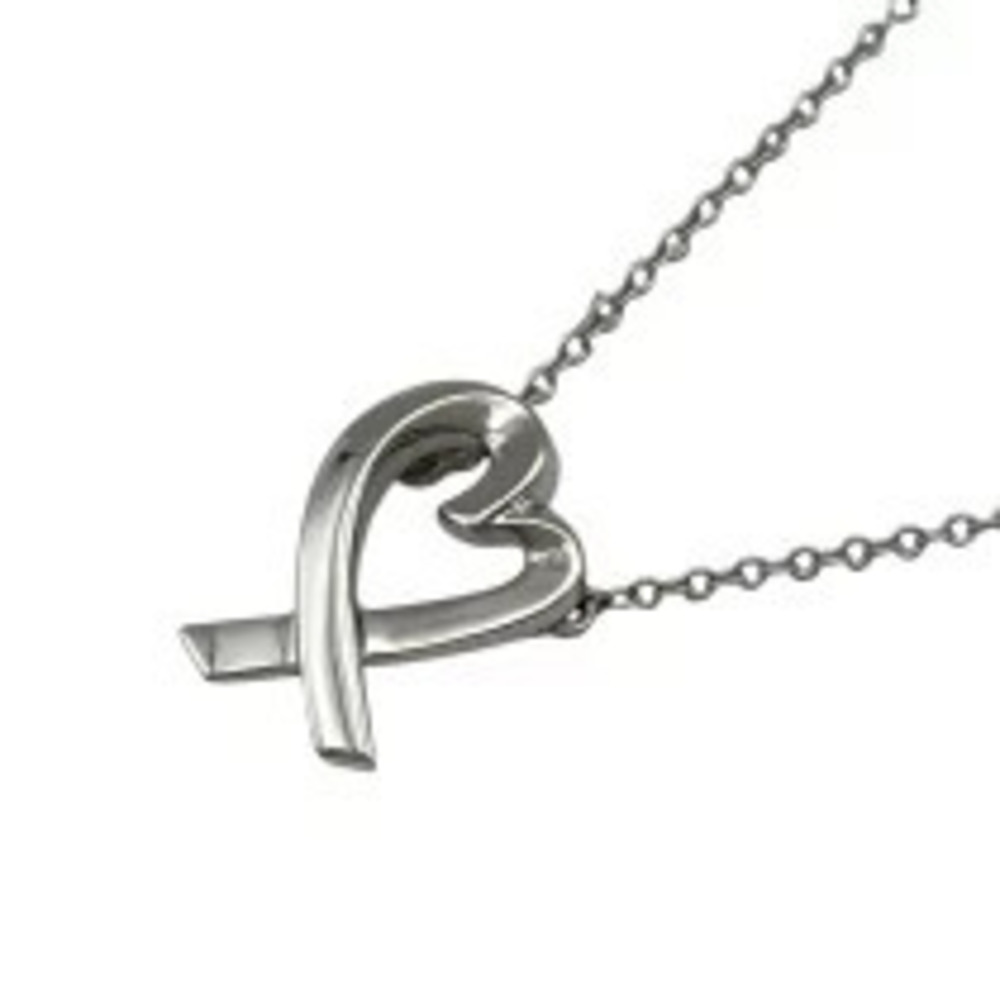 Tiffany Co Paloma Picasso Loving Heart Necklace Platinum Silver